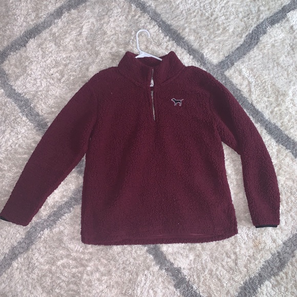 burgundy sherpa pullover
